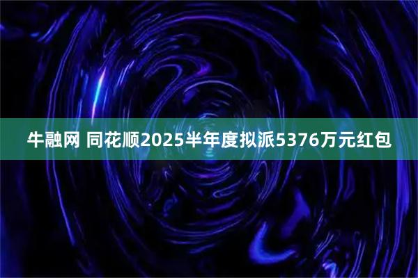 牛融网 同花顺2025半年度拟派5376万元红包
