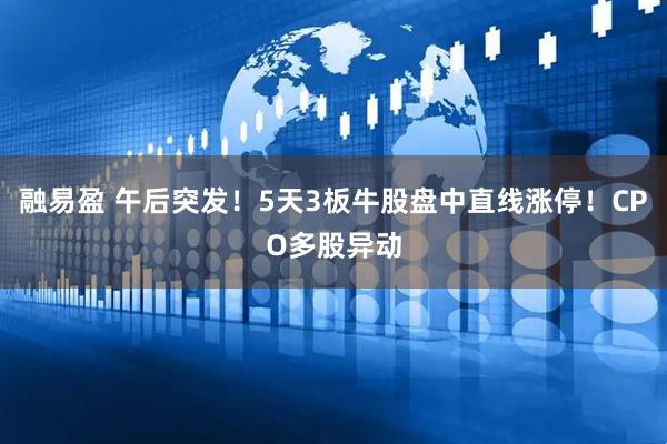 融易盈 午后突发!5天3板牛股盘中直线涨停!CPO多股异动